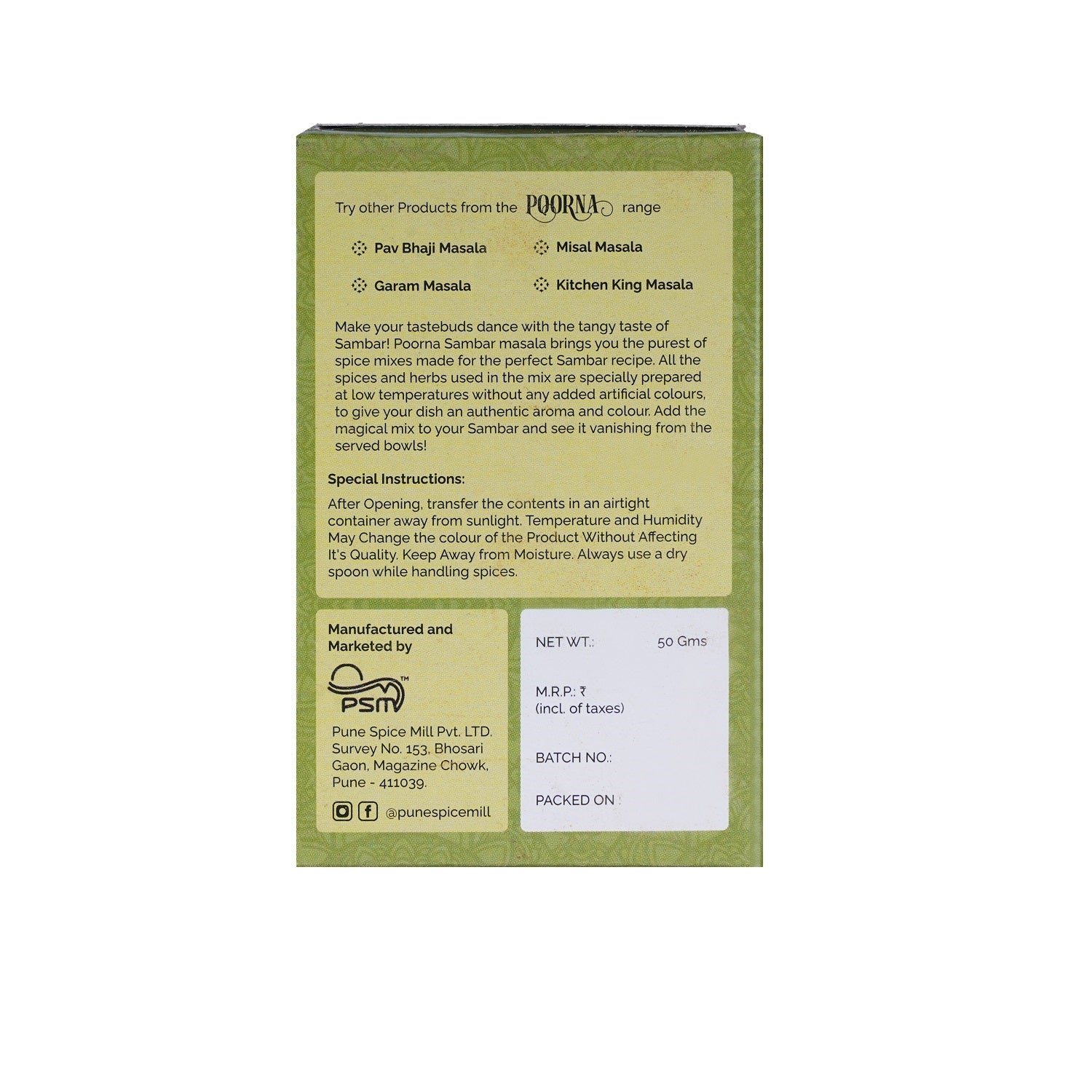 Sambar Masala-punespice Sambar Masala-punespice