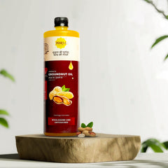 POORNA Cold-Pressed Groundnut Oil | 100% Pure, Raw, and Unfiltered | Junagad Peanuts