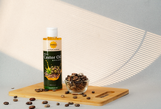 POORNA Wood-Pressed Castor Oil | लाकडीघाणा एरंडेल तेल | अरण्डी का तेल | Cold Press Extraction | 100% Pure, Natural, and Unfiltered Oil
