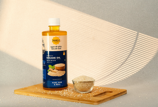 POORNA Cold-Pressed Sesame Oil | 100% Pure, Natural, and Unfiltered Oil