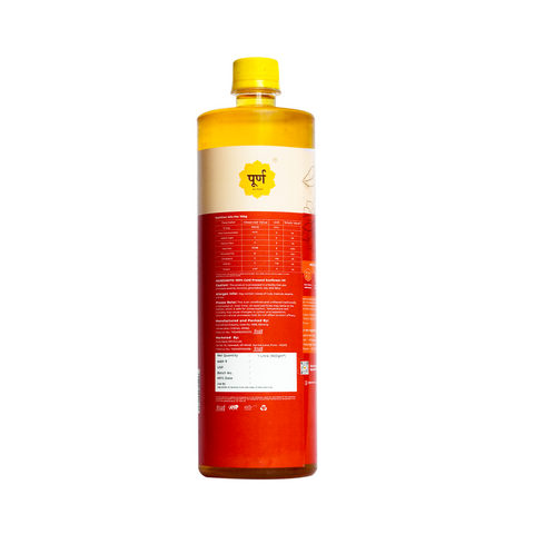 POORNA Wood-Pressed Sunflower Oil | लाकडीघाणा सूर्यफूल तेल | Cold Press Extraction | 100% Pure, Natural, and Unfiltered Oil